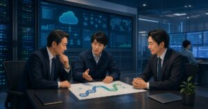 システム運用保守会社M&Aで運用基盤と技術者の引継ぎを協議する経営者