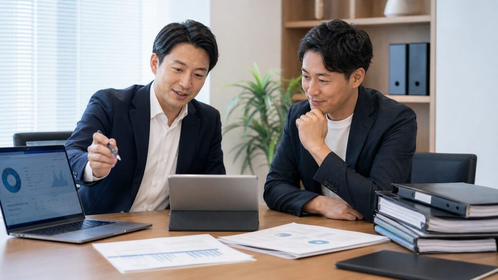SaaSやEC事業の資料を確認するデューデリジェンスの打ち合わせ