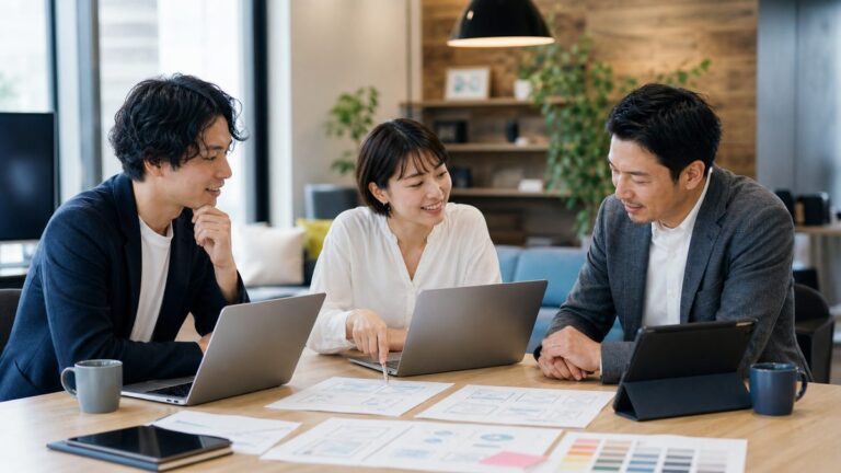 Web制作会社の引き継ぎ体制を話し合うチームとアドバイザー